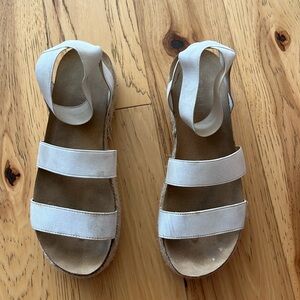 White platform espadrille sandals